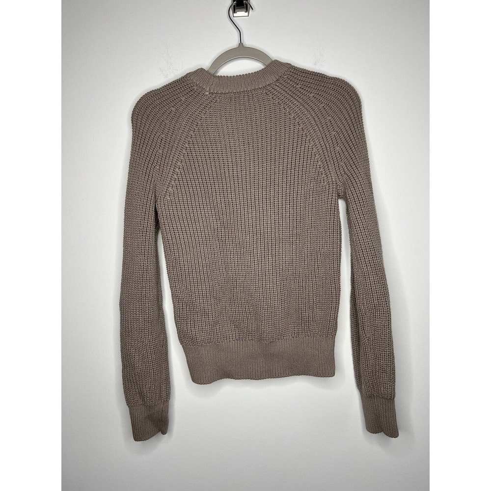 Evereve Sweater Womens XS Tan Pullover Chunky Knit Crew Neck Minimalist Casual - Picture 16 of 16